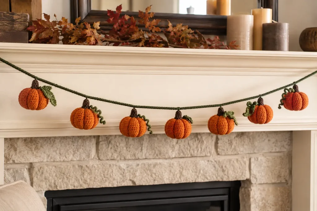 Crochet Pumpkin Garland