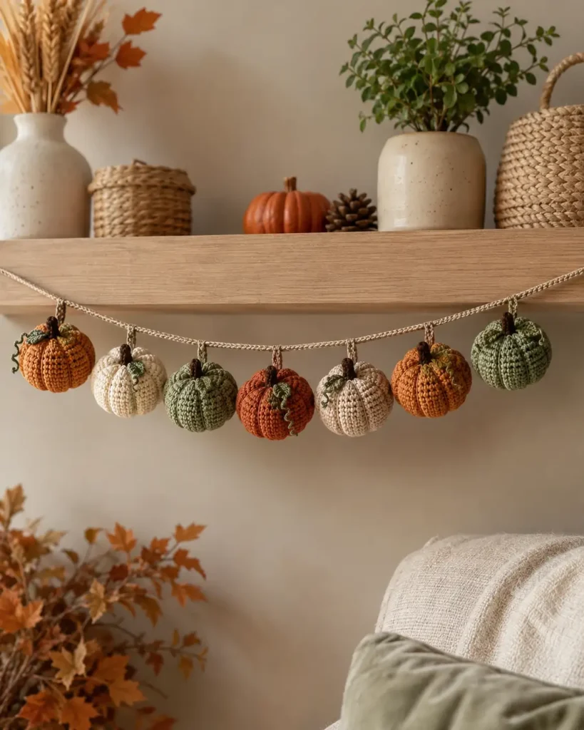 Crochet Pumpkin Garland