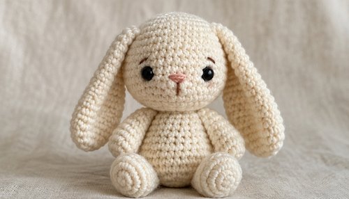 Amigurumi crochet: cream bunny with long ears