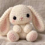 Crochet ideas amigurumi: plush cream bunny