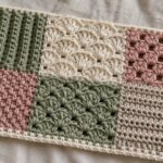 Crochet stitches sampler with six different stitch patterns