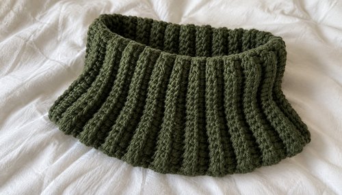 Ribbed crochet neck warmer in bulky yarn