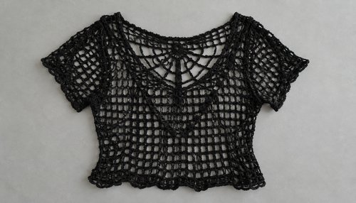 Black mesh goth crochet top